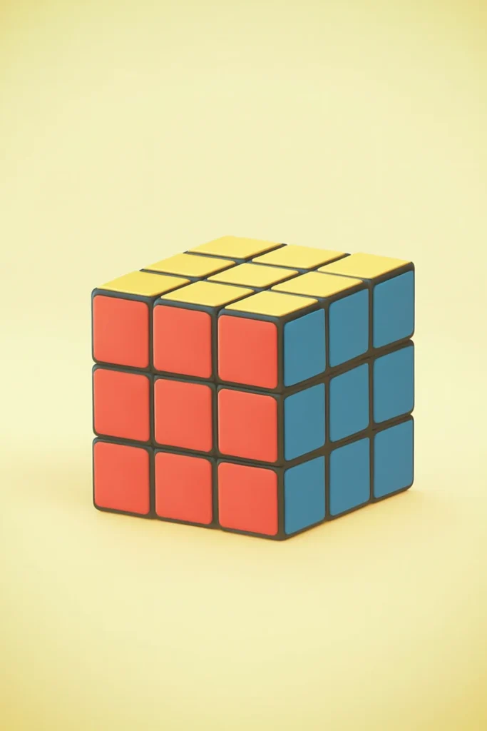 Ilustração de um cubo de Rubik simbolizando a ludicidade e o raciocínio estratégico no ambiente escolar.